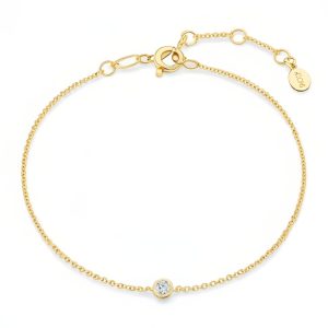 Delicate Suspended Diamond Chain Bracelet