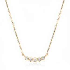 Lab-Created Diamond Wishbone Pendant Necklace